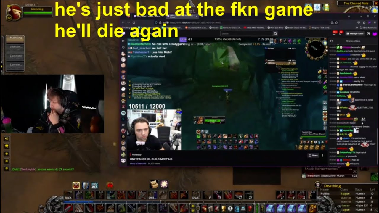 Soda's reaction to Mizkif's death in WOW