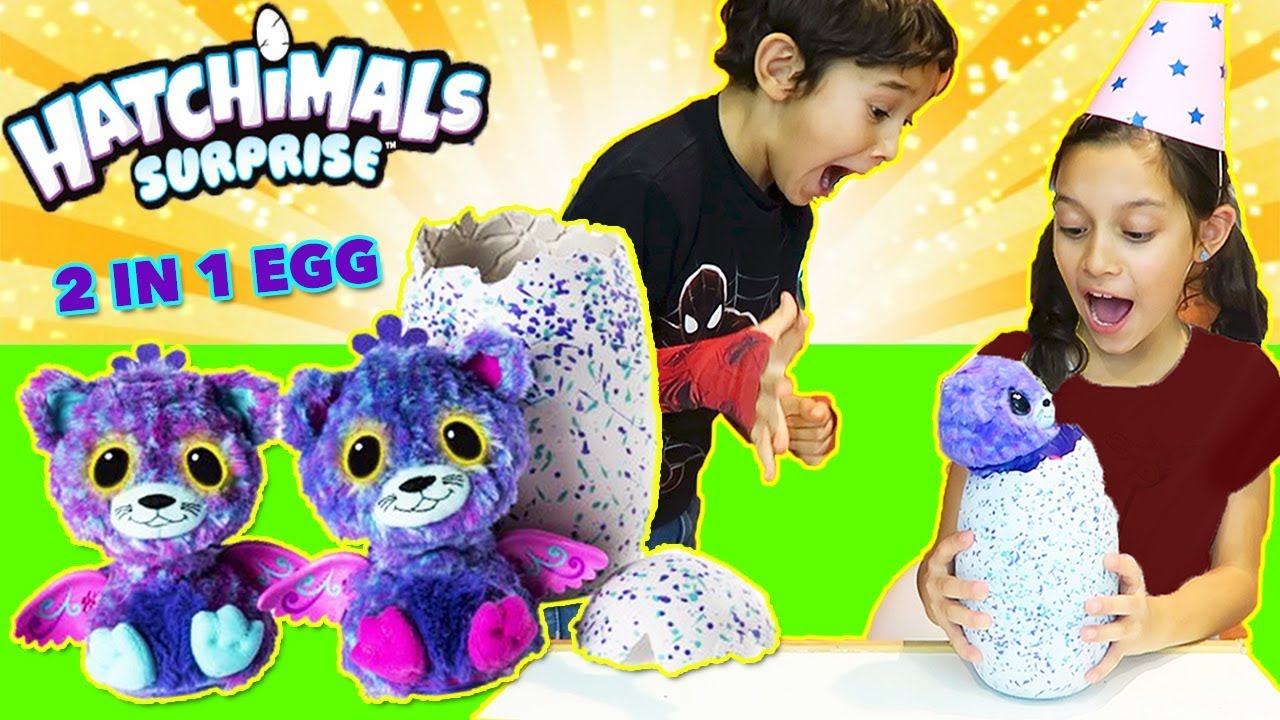 TWIN Hatchimals Surprise Opening 2017 TWO HATCHIMAL  INSIDE EACH EGG Kids toy review !!