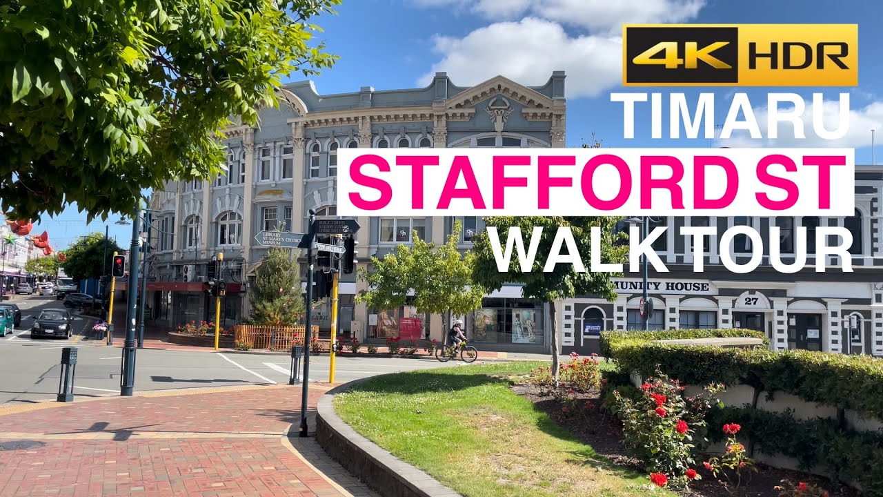 Stafford Street Timaru Walking Tour New Zealand 4K