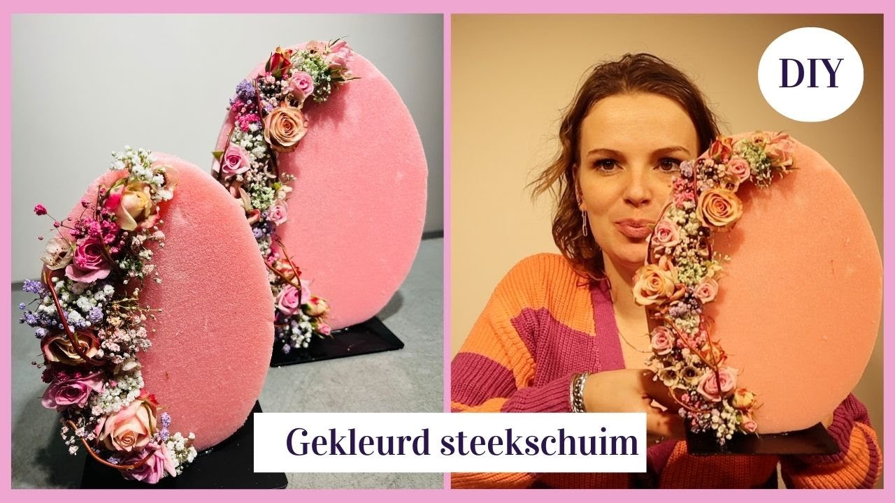 Gekleurd steekschuim | Voorjaarsbloemstuk | Cursus Bloemschikken #269 | Carlein Tukkers
