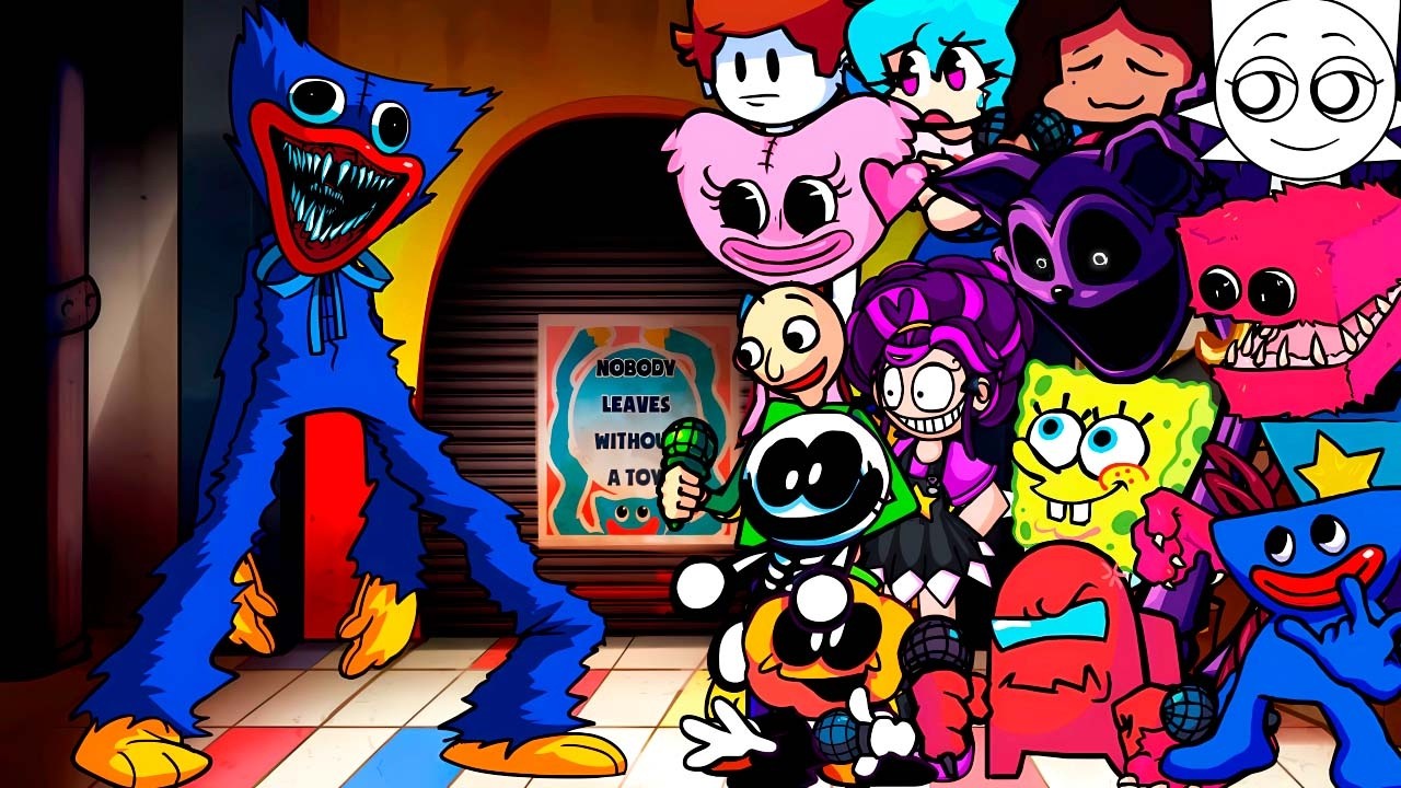 PLAYTIME REDUX but Every Turn a Different Character Sings🎶(FNF Playtime Redux but Everyone Sings It)