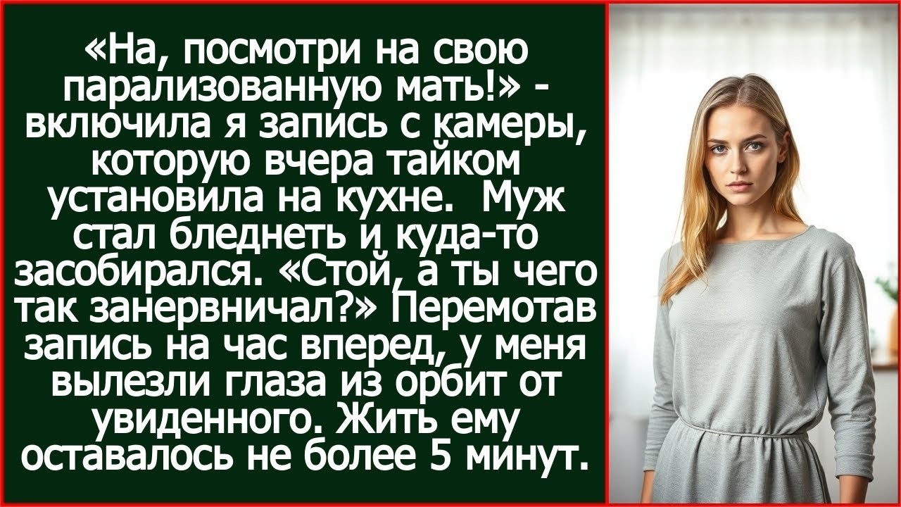 «На, посмотри на свою парализованную мать!» - включила я запись с камеры, которую вчера установила.
