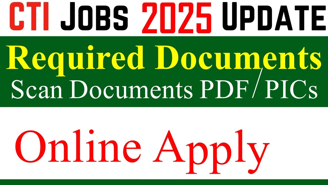 CTI Documents Apply Online PDF | CTI Jobs 2025 | CTI Jobs 2026 | Cti documents apply for job