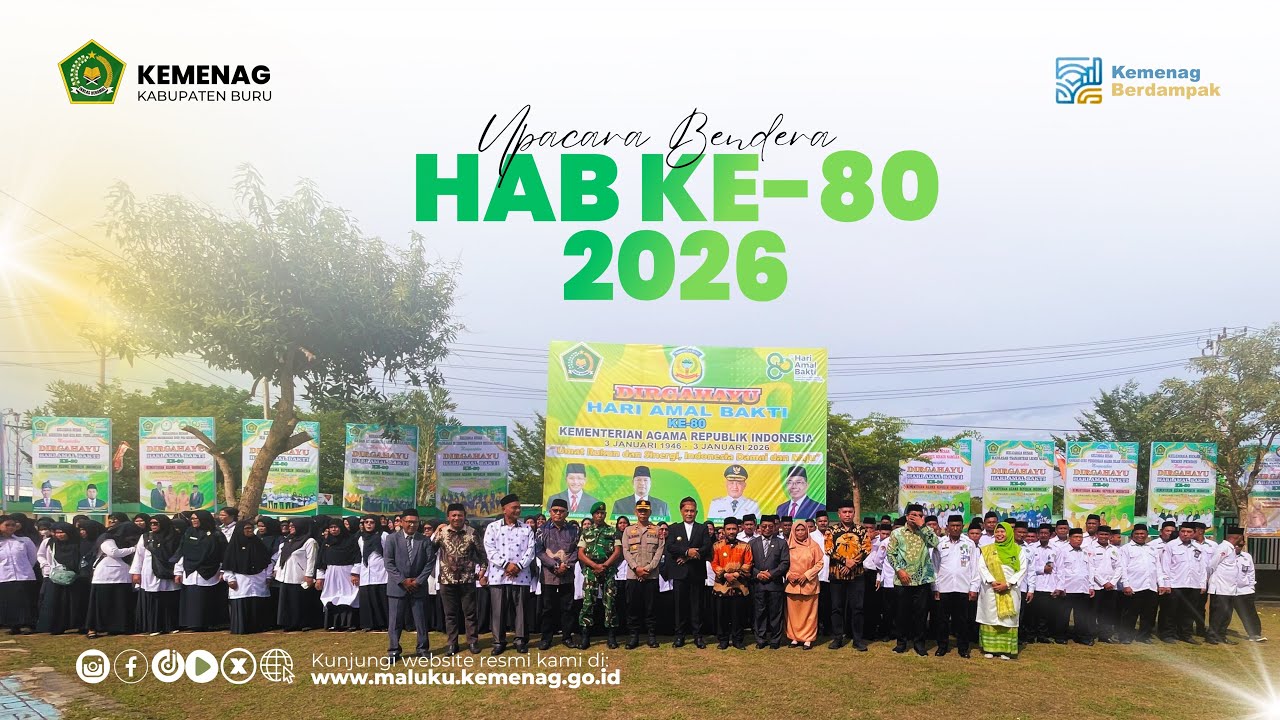 Upacara HAB ke-80 Tahun 2026 Kemenag Kabupaten Buru Dipimpin Bupati Buru Ikram Umasugi