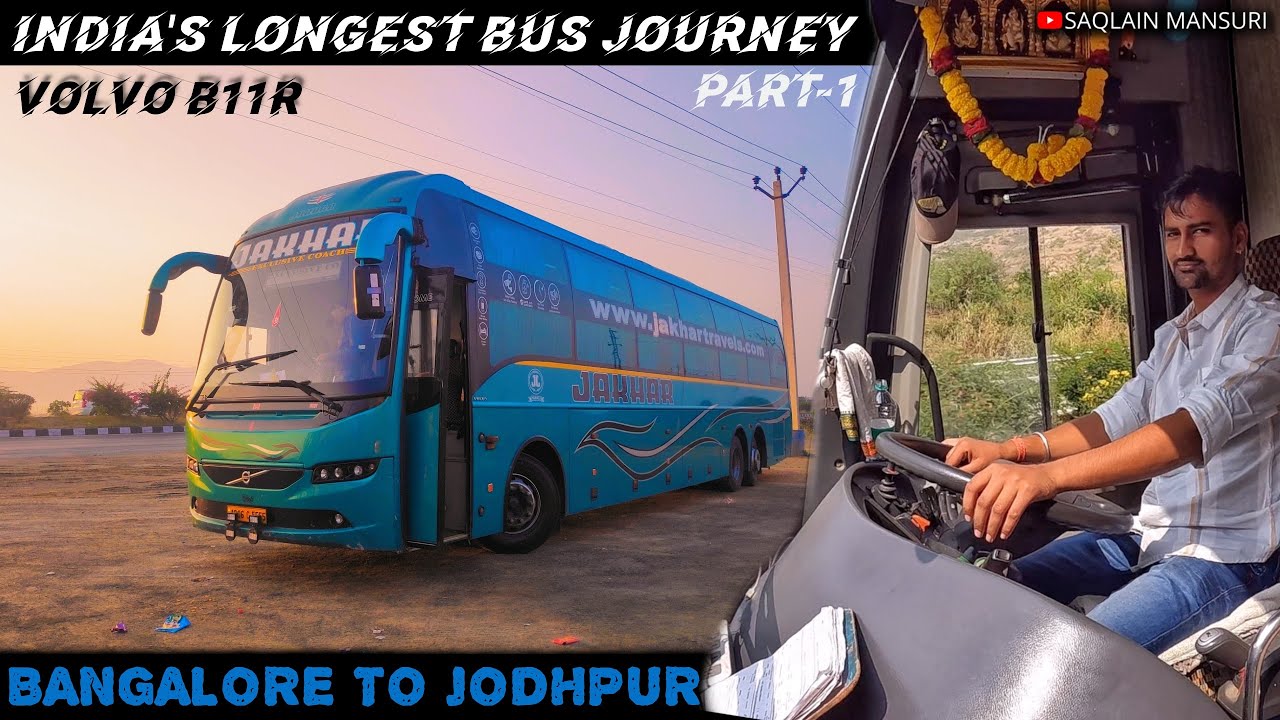 Vlog With Driver's 🔥 2000km Bus Journey ✨Bangalore To Jodhpur🛣️Volvo B11R 💙Jakhar Travels