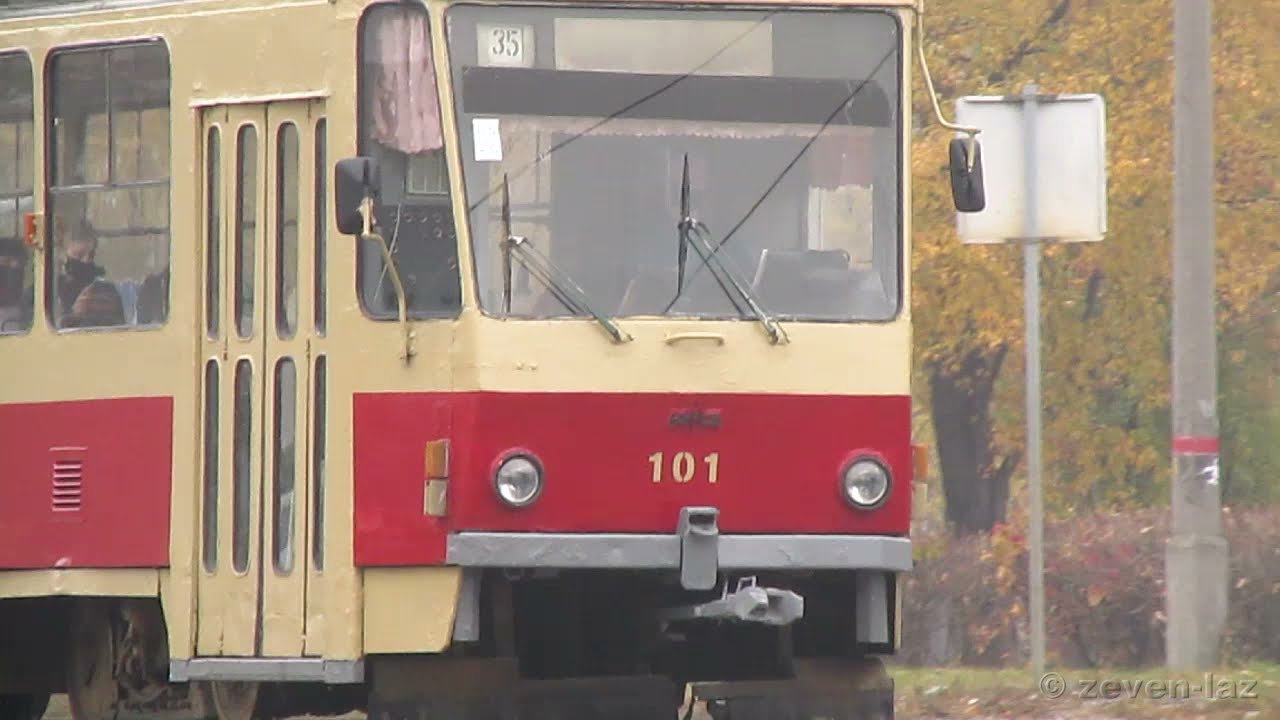 Трамвай Татра-Юг Т6Б5 №101, СМЕ 101+051, ЮМЗ 30.10.2021 / Tram Tatra-Yug Т6В5 №101