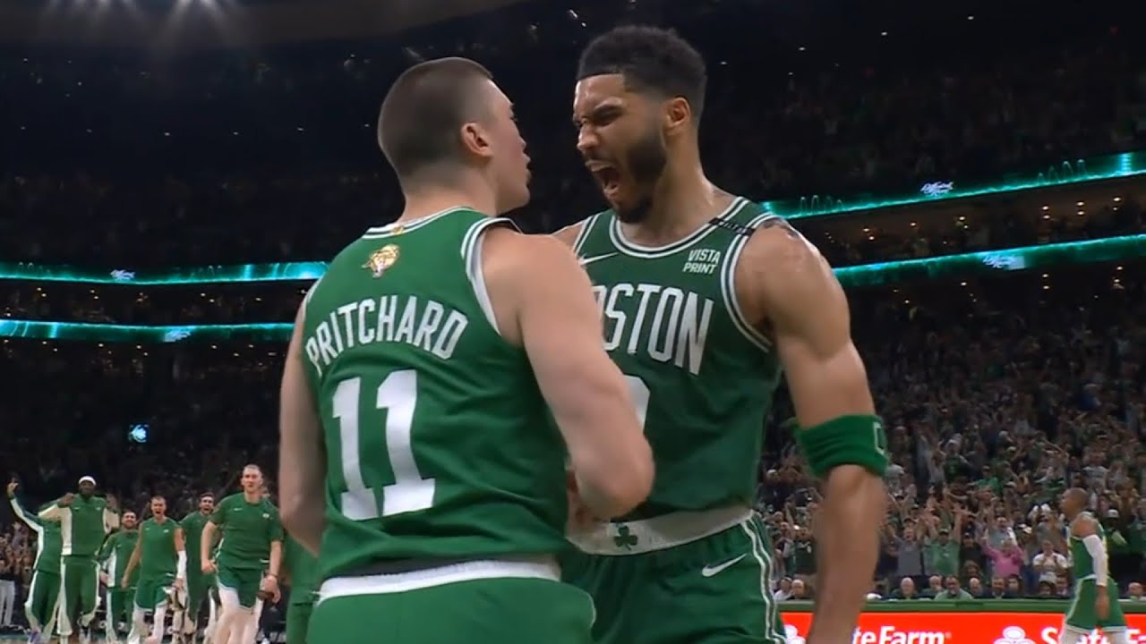 Payton Pritchard INSANE half court buzzer beater puts Celtics up 21 at half of Game 5