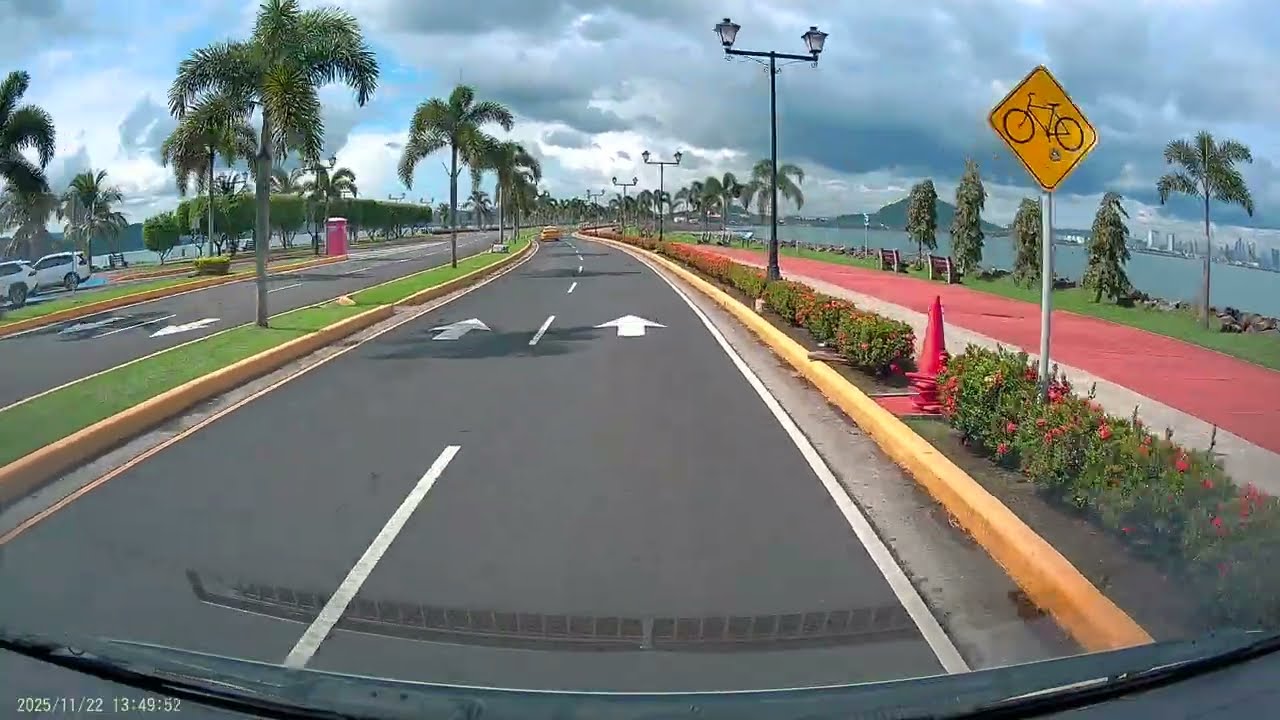 4K Dash Cam Panama - Amador Causeway 1.5x speed 