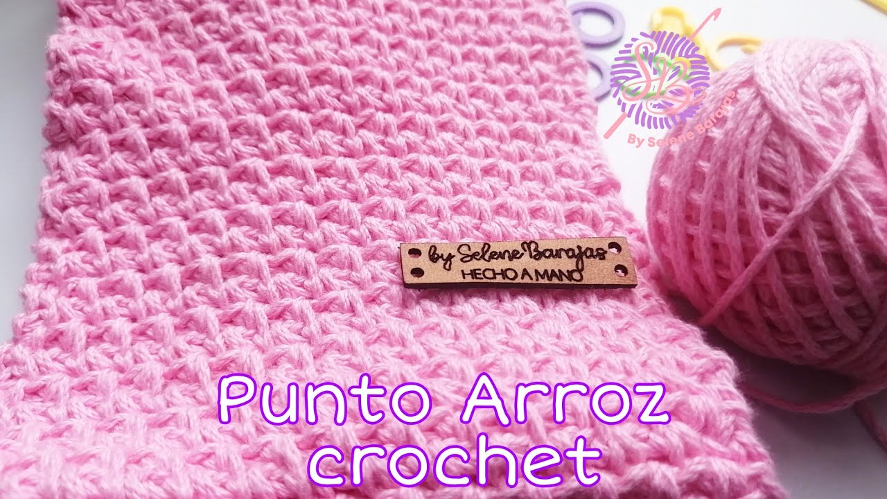 Punto arroz Crochet🥰 imitando 2 agujas