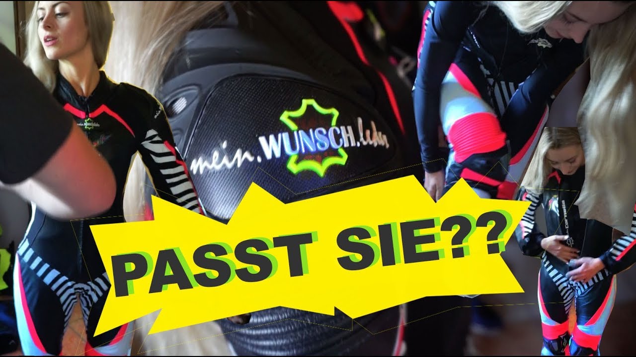 Einteiler anprobieren/Ma&szlig;angefertigte Lederkombi von Meiwunschleder