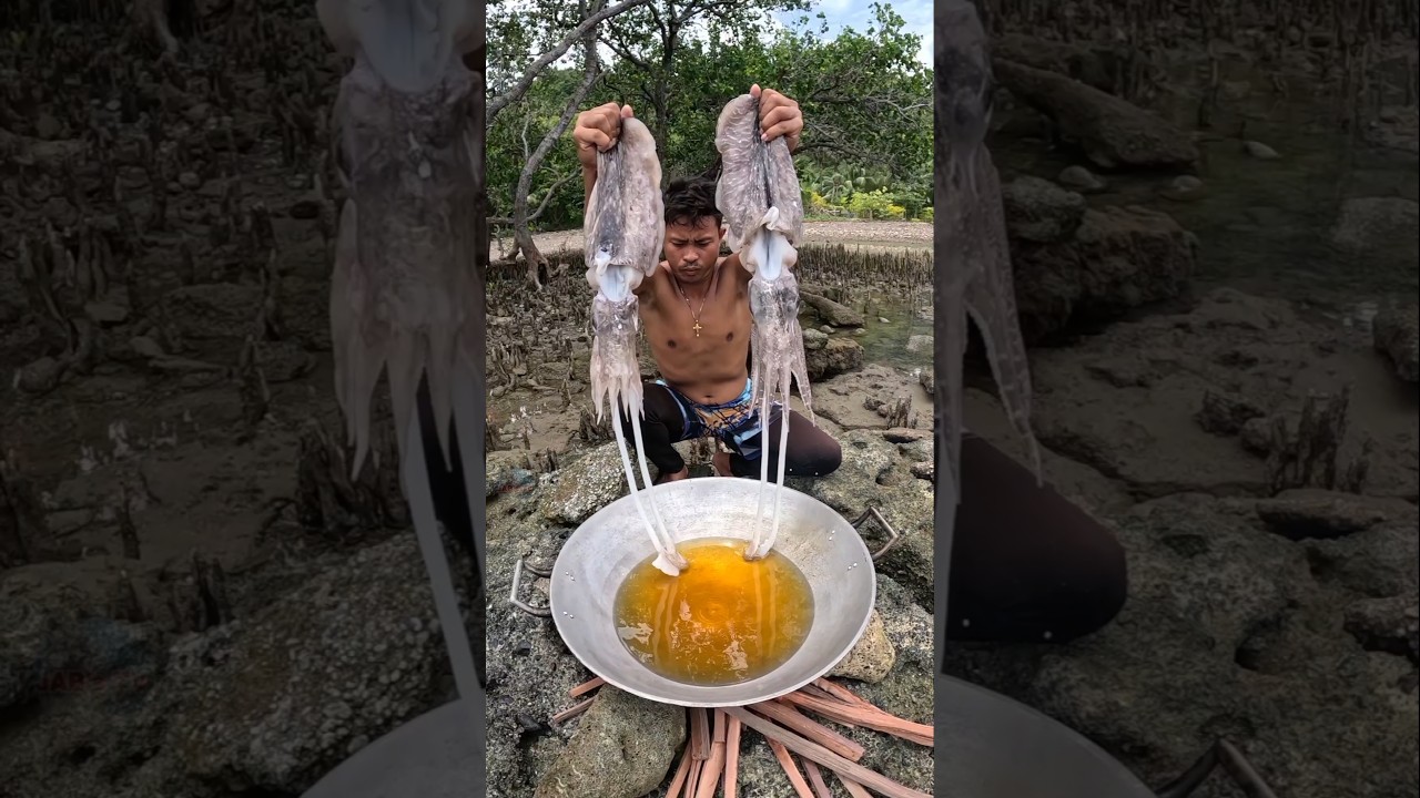Frying Twin Giant Cuttlefish! 🦑🔥