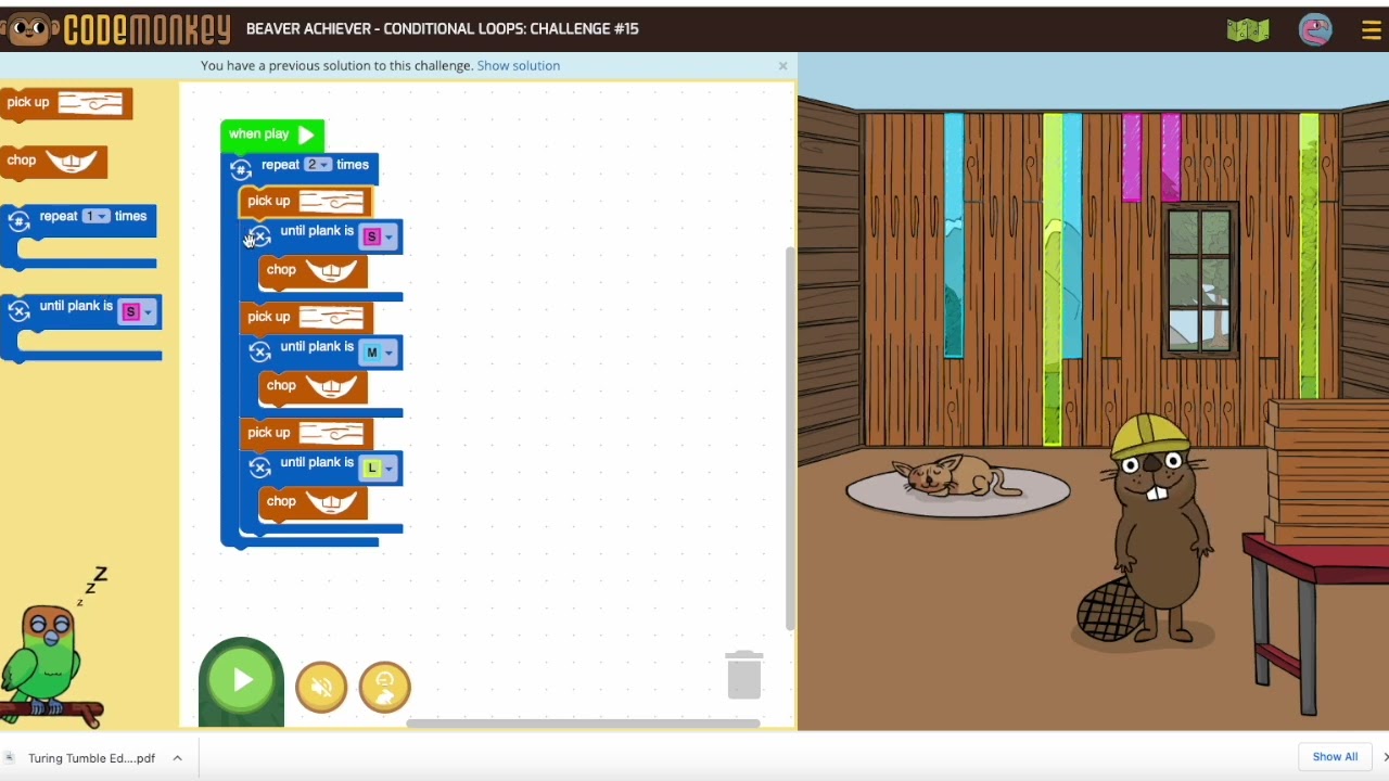 Beaver Achiever Conditional Loops 15
