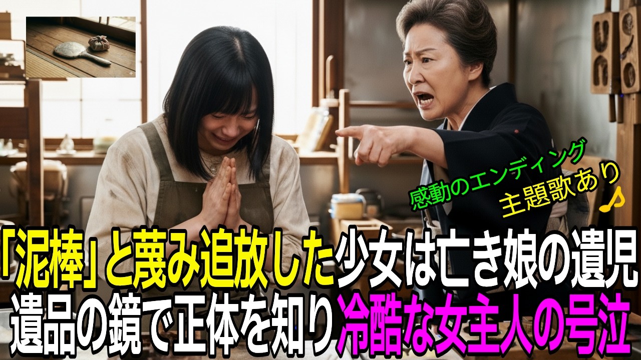 孫だとは知らずに解雇した老舗の女主人、遺品の鏡に「死んだ娘の名前」を見つけ正体に気づき号泣【感動する話】【朗読】【主題歌付き】