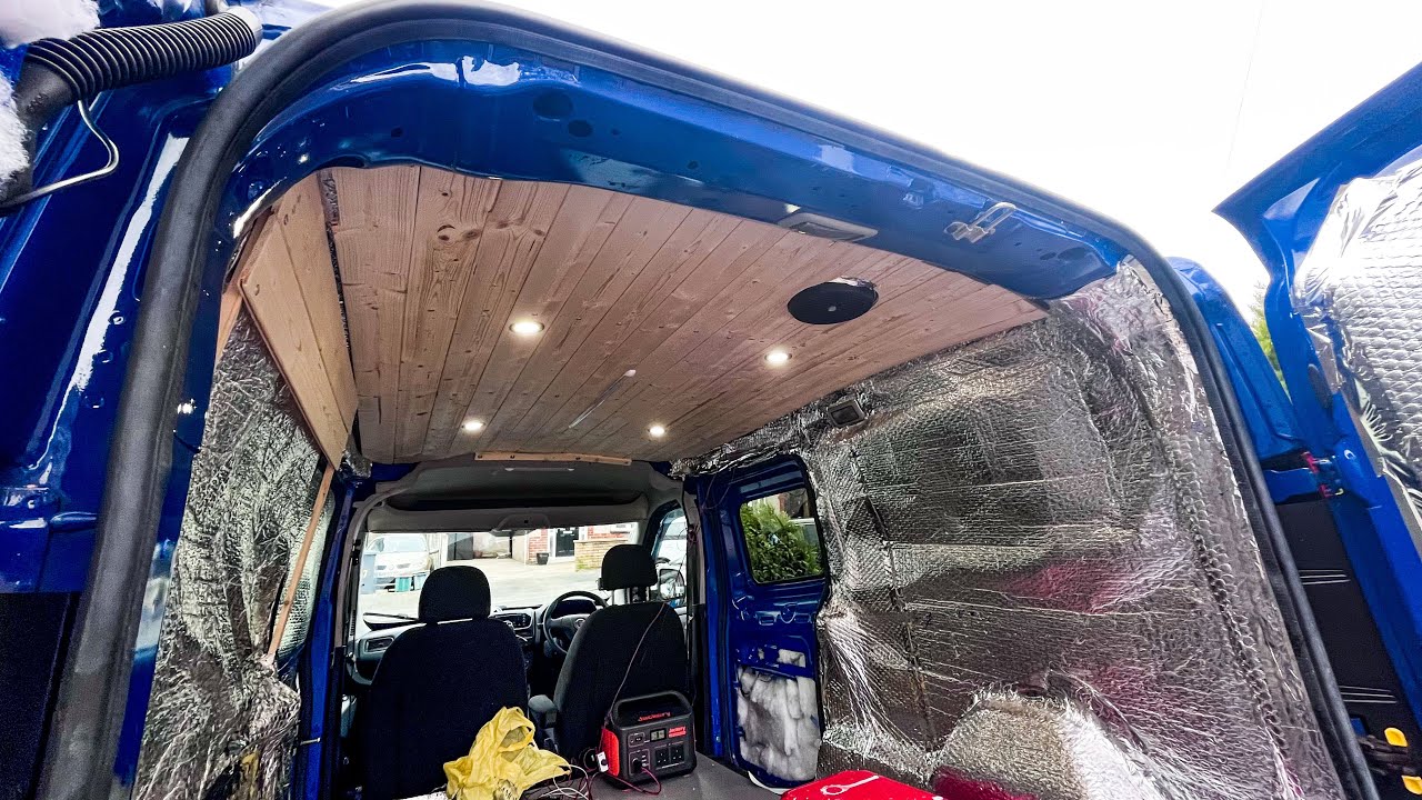 Van Build UK | Cladding the Ceiling & LED Lights in my Micro Campervan