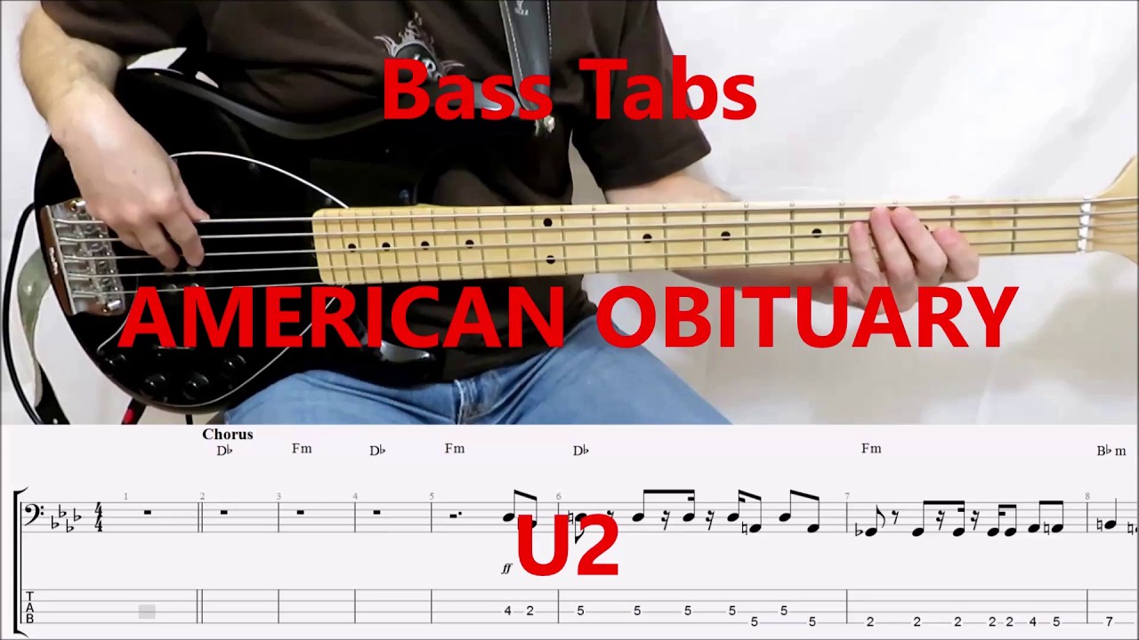 U2 - American Obituary (BASS COVER TABS)