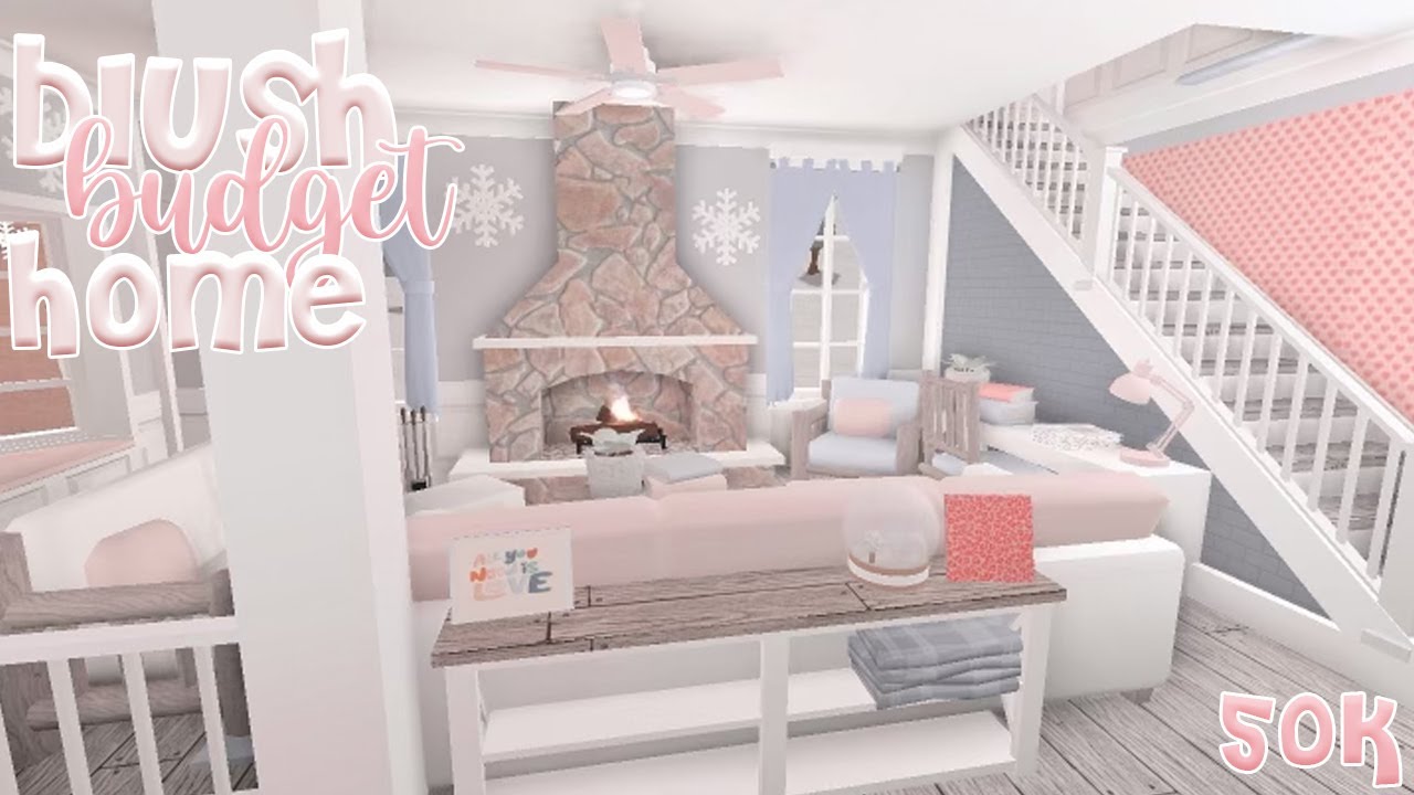 bloxburg || blush budget winter home ♡ | fairyglows
