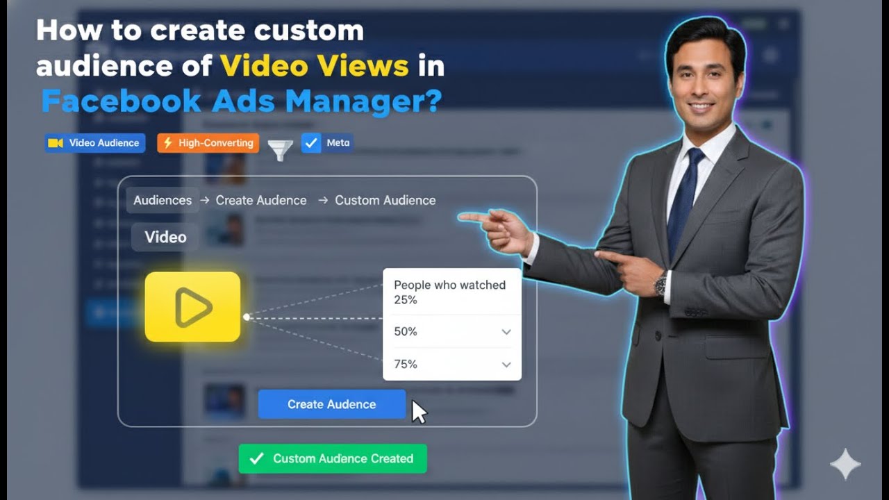 How to create custom audience of Video Views in Facebook Ads Manager?