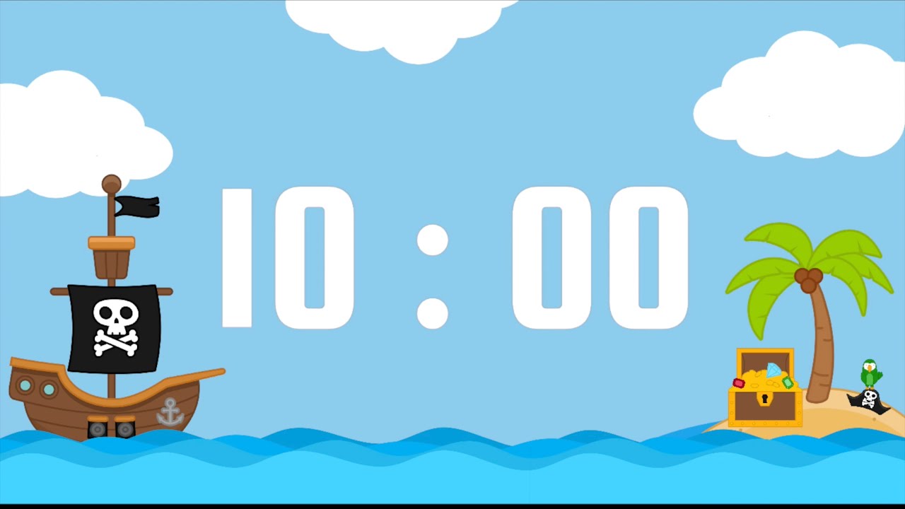 10-Minute Timer | With Pirate Maritime Folk Instrumental Music & Alarm Bell | Pirate Theme 🏴‍☠️ 🌊