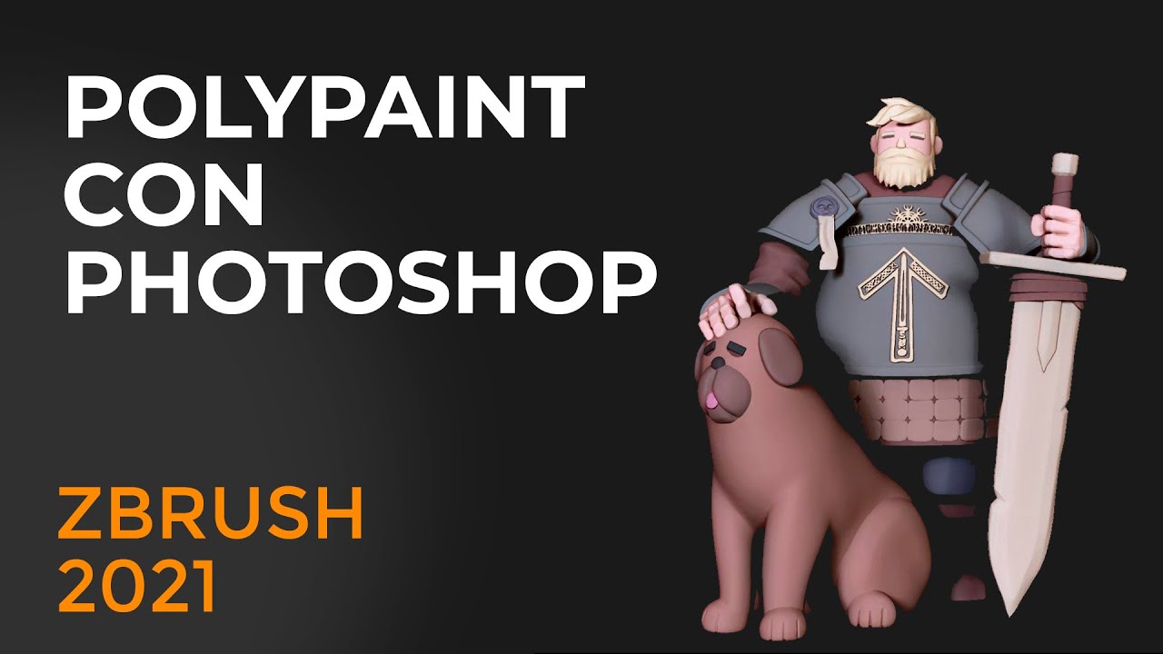 Pintar Polypaint con Photoshop - Zbrush 2021 en 5 min #82