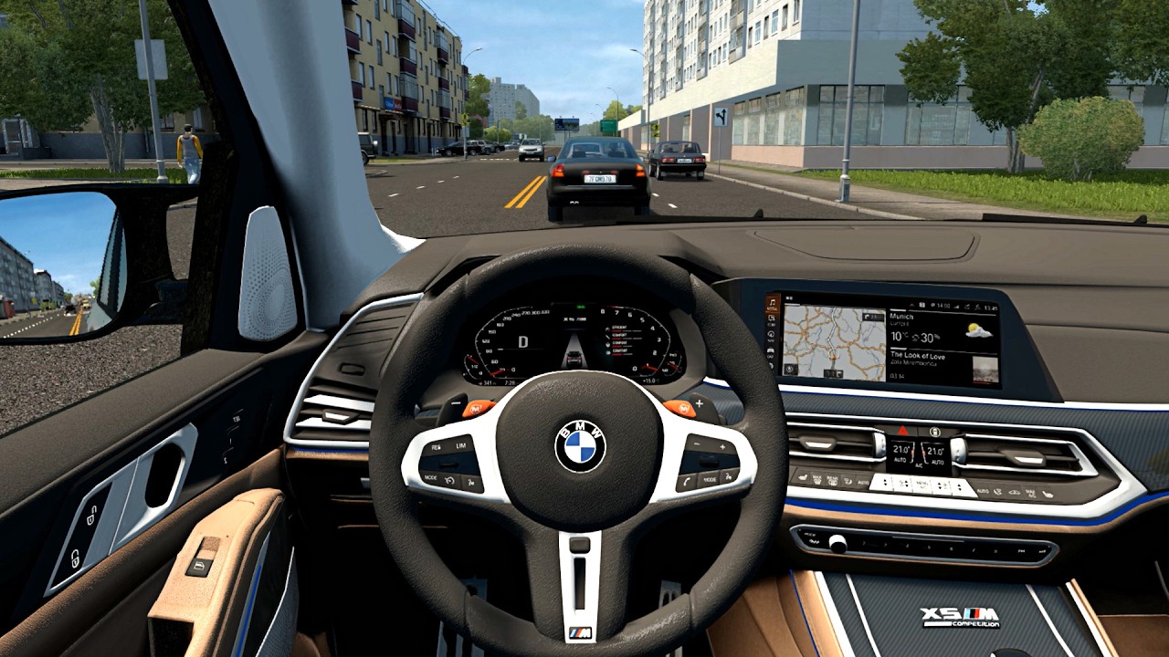 BMW X5 M Competition F95 - City Car Driving [Steering Wheel Game Play]