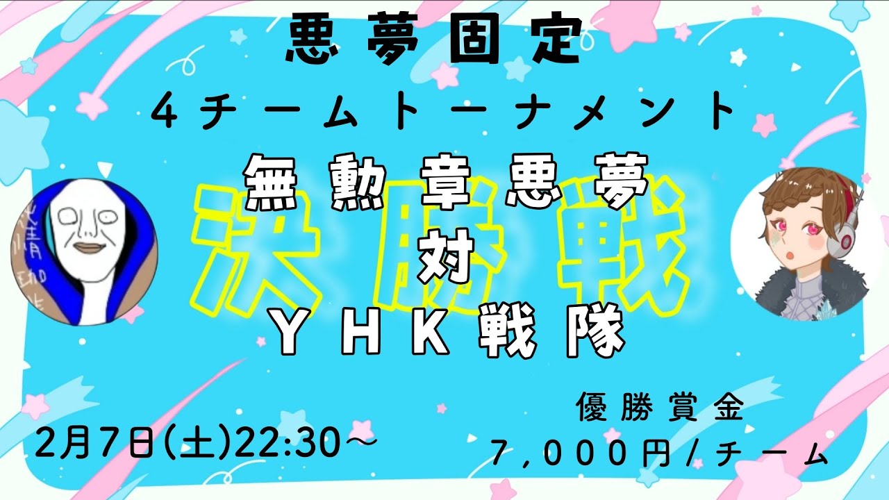 【悪夢固定杯】決勝戦　無勲章悪夢　vs　YHK戦隊　見届けていく！【第五人格】