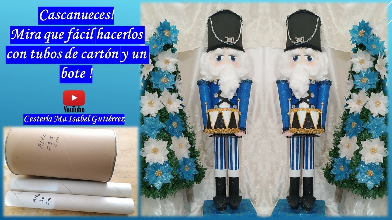 CASCANUECES paso a paso Mira que fácil, con tubos de cartón! Nutcracker with cardboard tubes