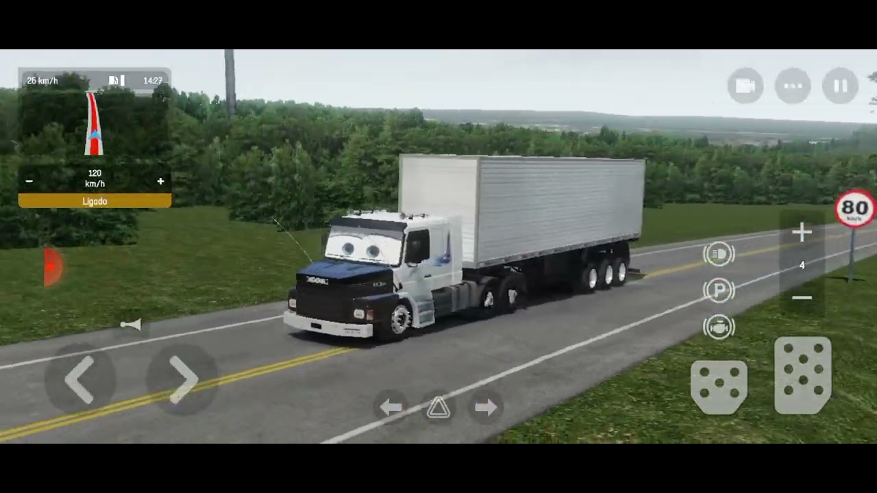 Coloquei skin de olho no vidro do Scania capô preto ✌️👽