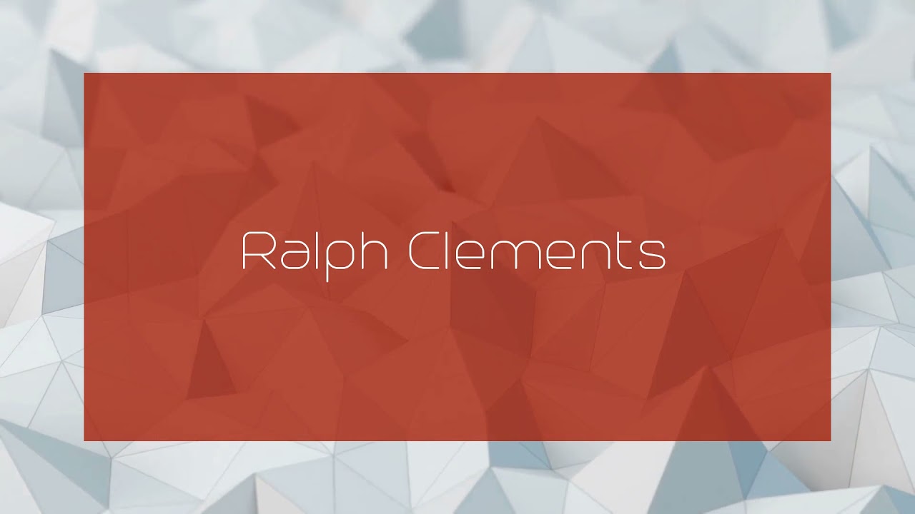 Ralph Clements - appearance