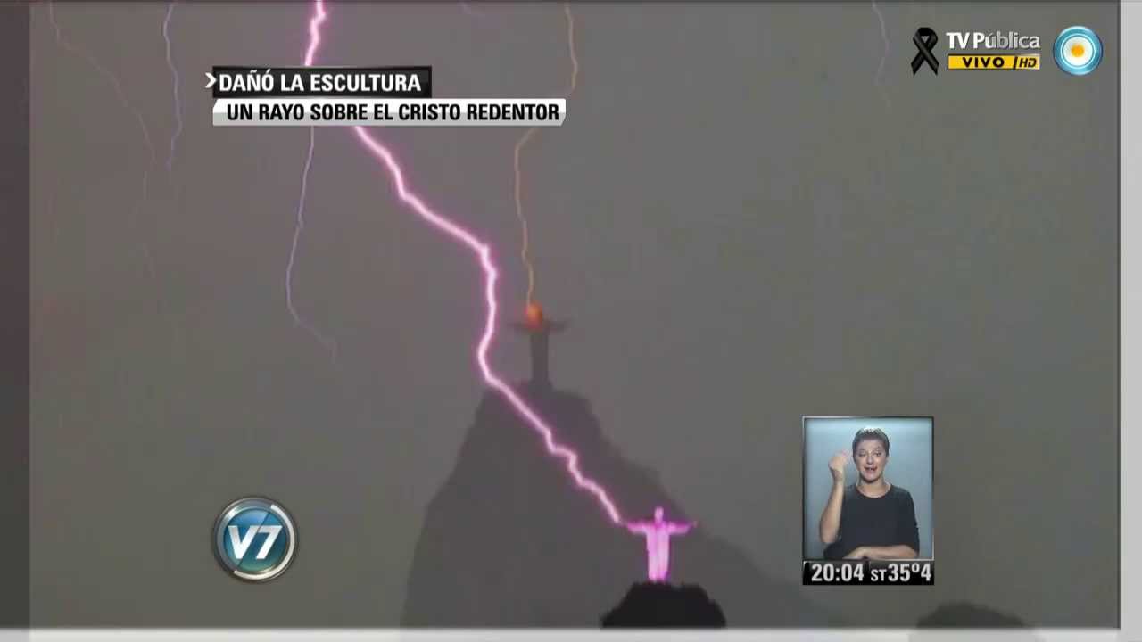 Visión 7: Rayo quebró dedo del Cristo Redentor en Brasil