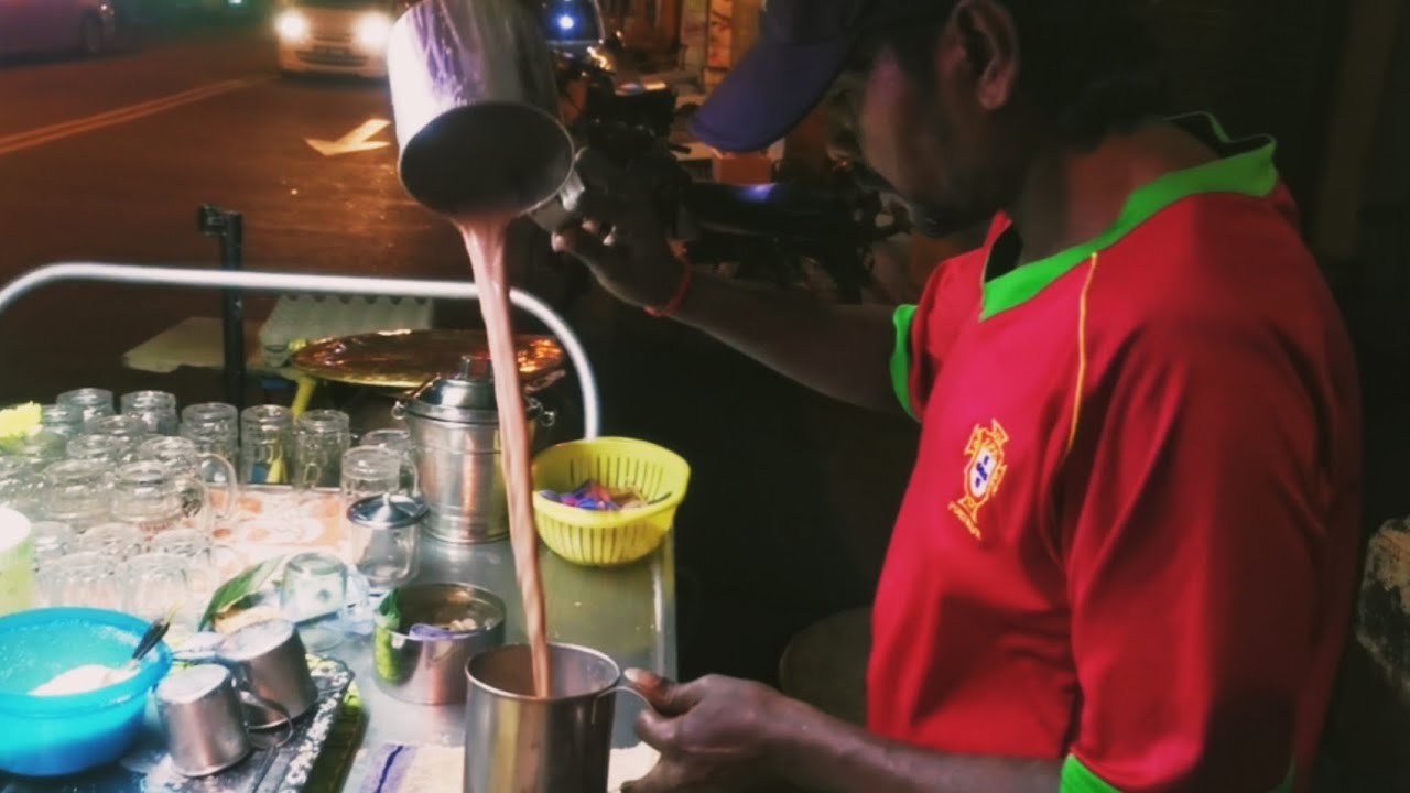 Ep 42 Indian Seller who speak Chinee Fresh Milk TEH TARIK Street Food Malaysia Penang