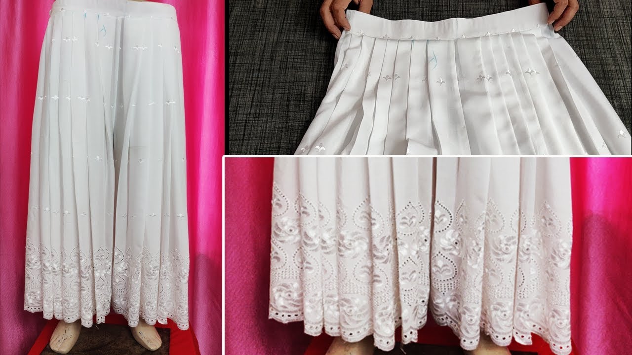 chicken karahi Pleated Palazzo Pant cutting and stitching