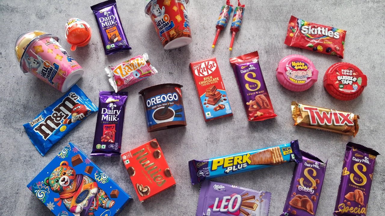 100 of chocolates and candies unboxing, surprise toys, chocolate opening video,Cadbury celebration