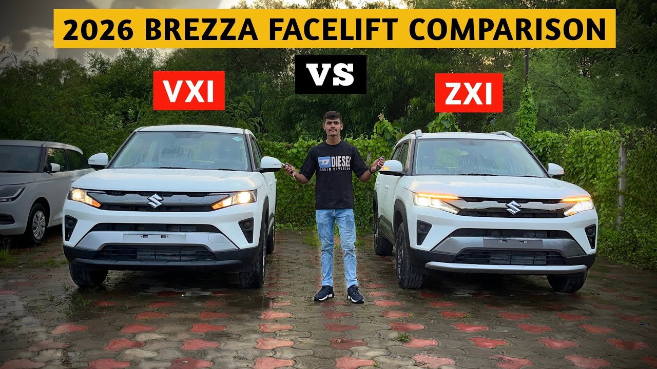 Full Comparison 🔥 2026 Maruti Suzuki Brezza Vxi CNG VS Brezza Zxi CNG 