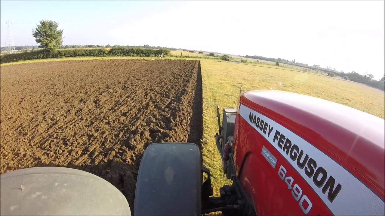 Ploughing in grass