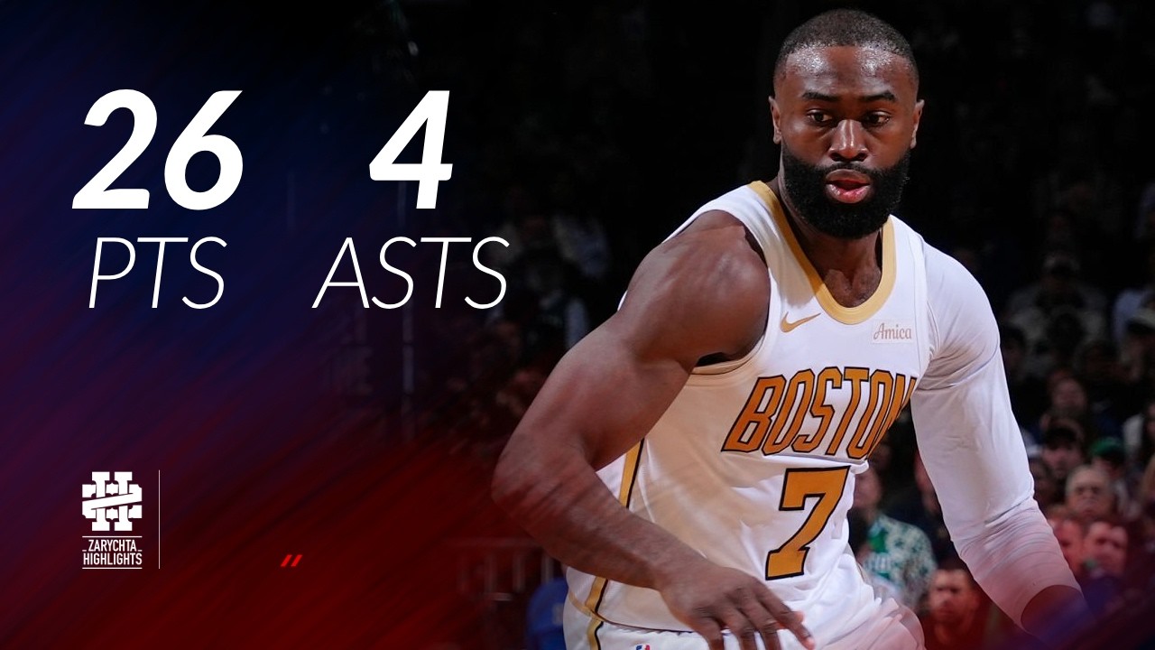 Джейлен Браун, 26 очков, 4 передачи против &laquo;Никс&raquo;, сезон 25/26.