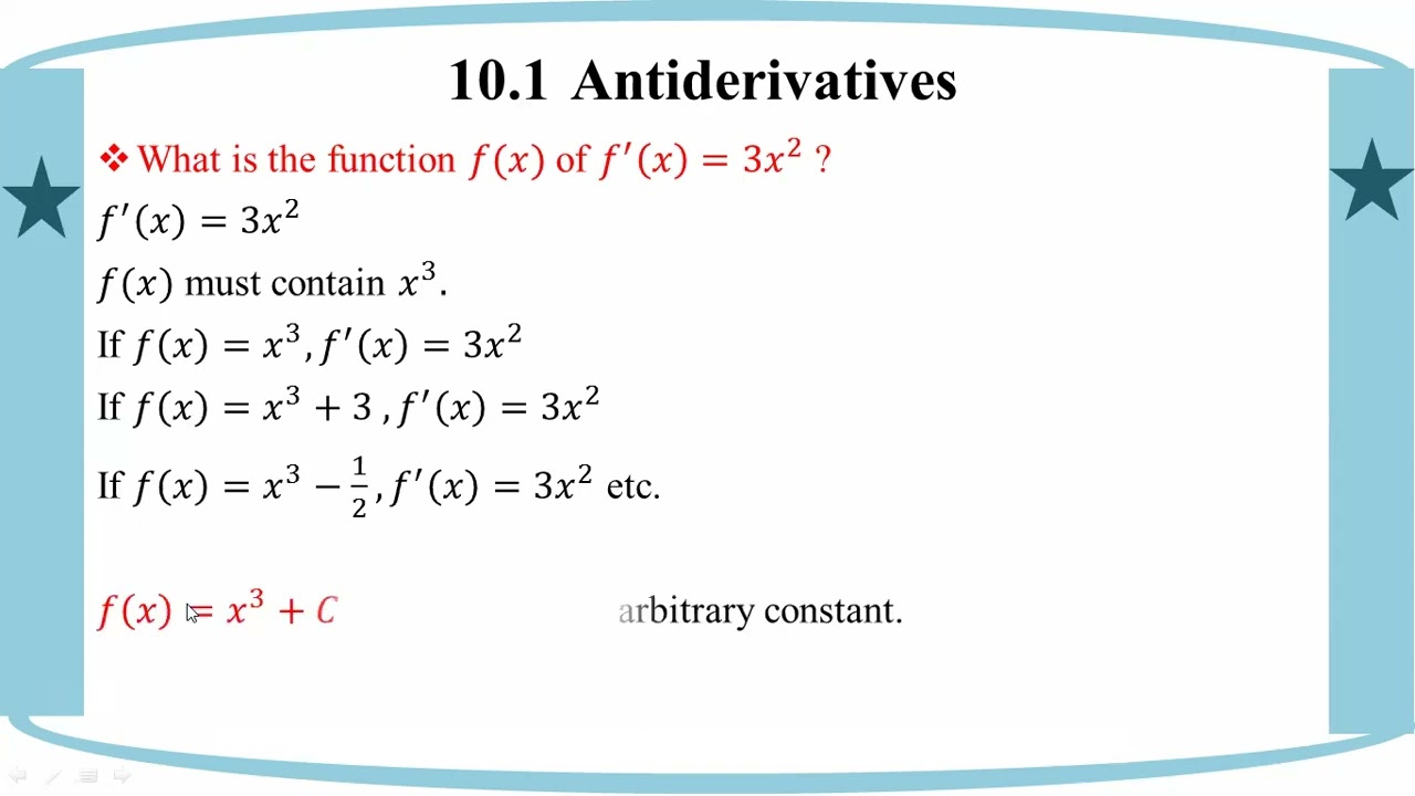 # Grade 12 Math (ch 10) 10.1 Antiderivatives