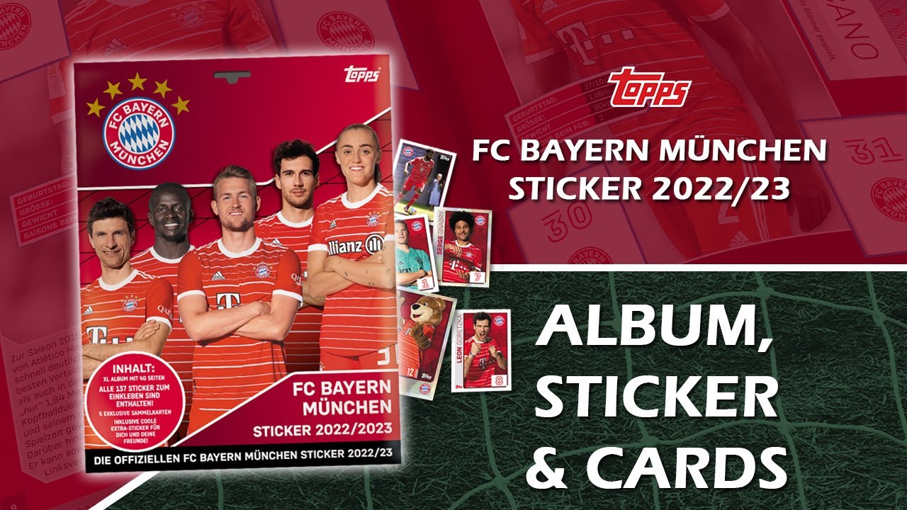 TOPPS FC Bayern München 2022/23 Sticker Set - ALBUM, STICKER & CARDS