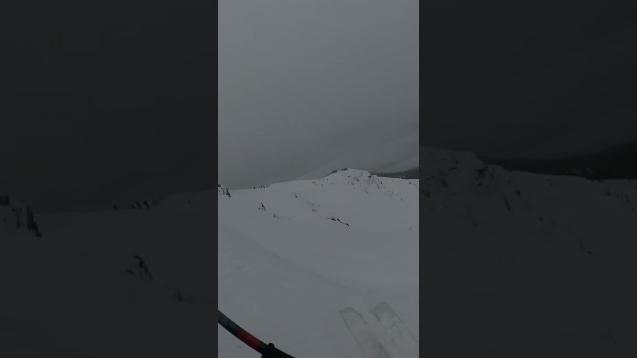 How to retrieve a ski from a cliff with your backcountry ski pole 😂 #shorts
