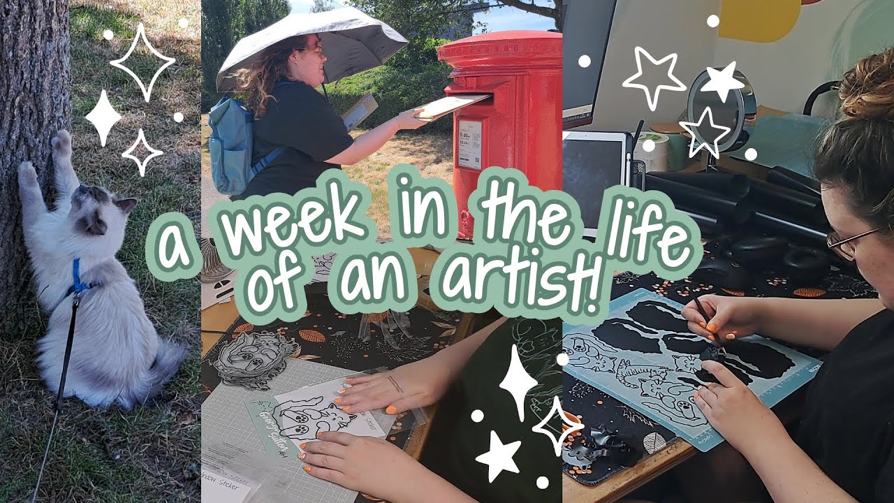 A week in the life of a full time artist 🐈 making stock, packing orders 🐈 studio vlog