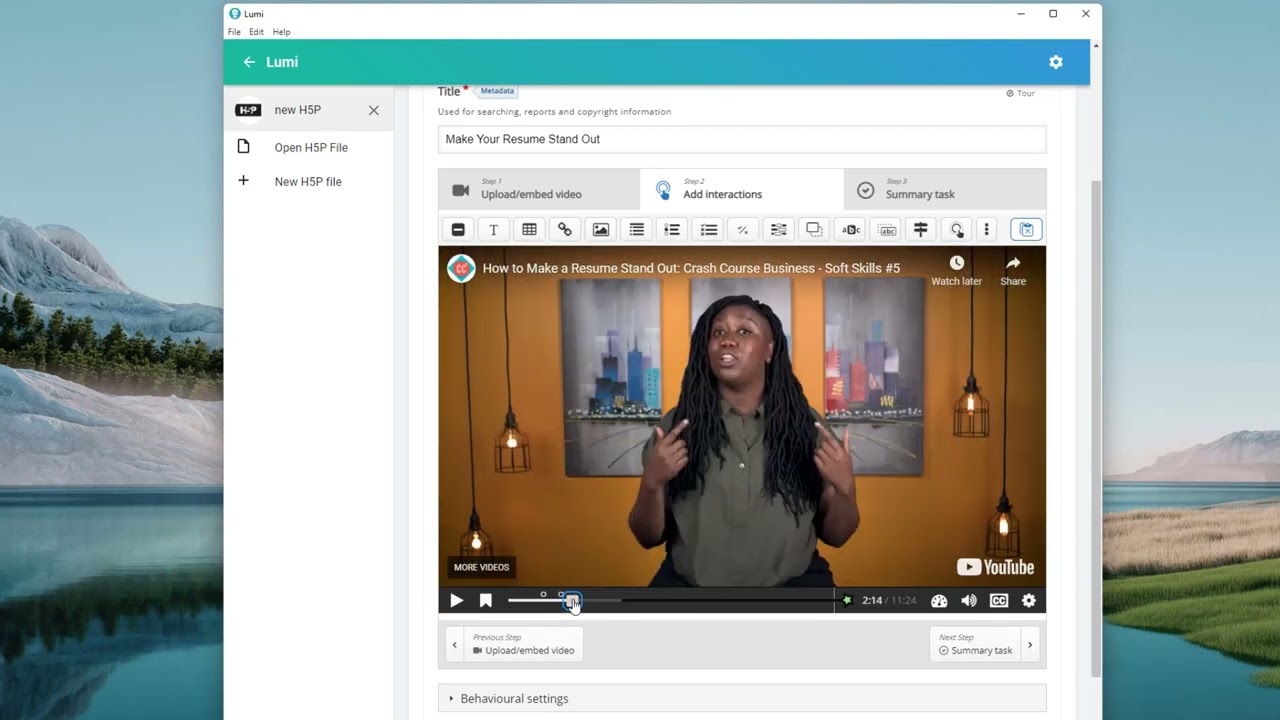 Creating H5P Content with Lumi