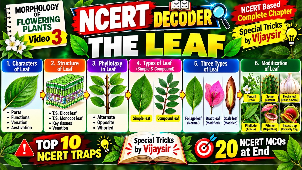 LEAF MADE EASY 🌿 | NCERT DECODER | 10 NCERT TRAPS + Special Tricks by Vijay Sir | NEET 2027