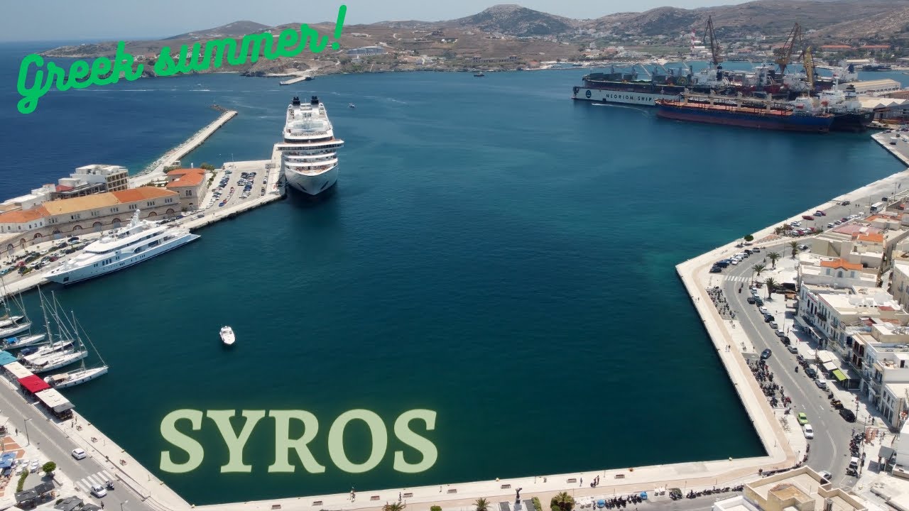 Syros, Flight over the city and town hall, Greece, DJI Mini 2, Cinematic Drone 4k video, &Sigma;ύ&rho;&omicron;&sigmaf;