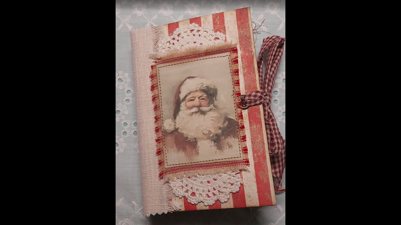 Vintage Santa, a Handmade Vintage Look Christmas Keepsake Journal SOLD