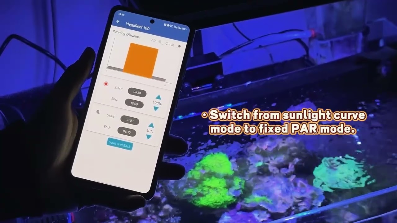 How to control MegaReef 100 reef light by APP