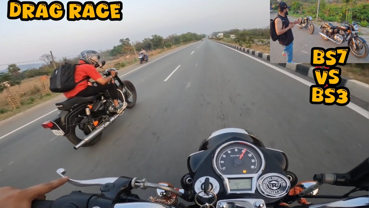 Bullet 350 Bs7 vs Bs3 Drag Race 😍 Royal Enfiled Standard 350