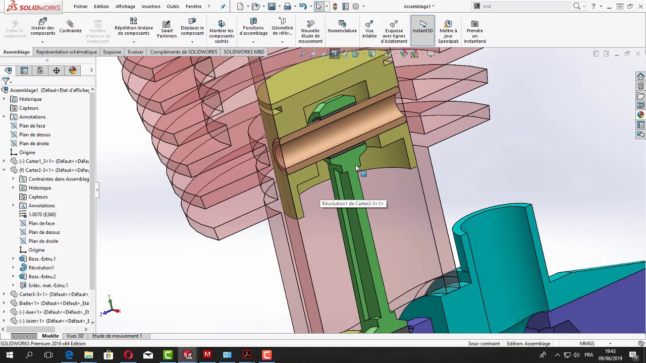 SolidWorks Tutorial : Tuto 7.2 Assemblage mise en plan