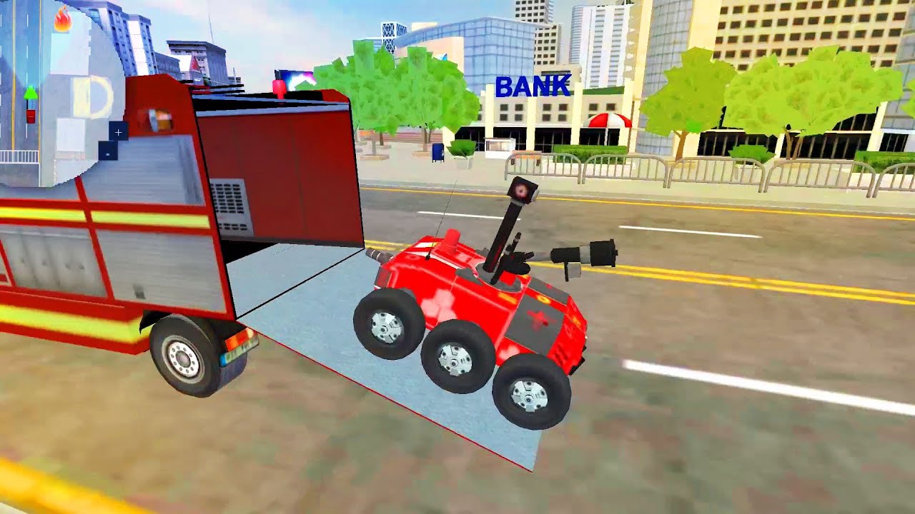 Fire Truck Robot Hero Firefighter Bot Rescue Games
