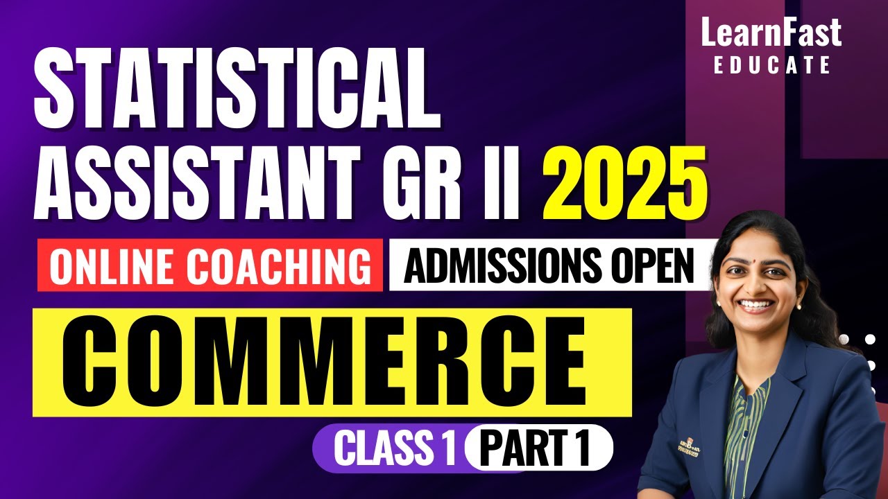 STATISTICAL ASSISTANT | COMMERCE | PSC | LearnFast Educate