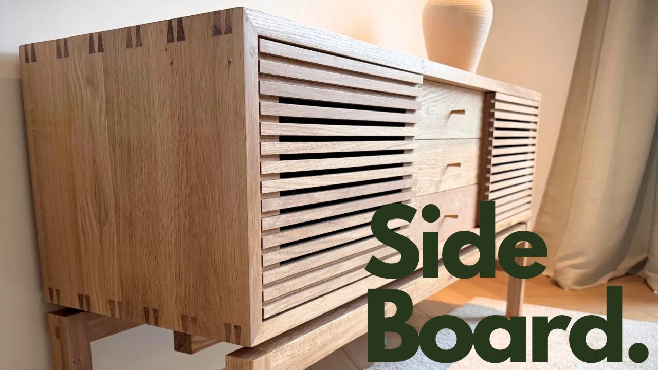 Making a STUNNING Modern Wooden Media Console from Scratch #woodworking
