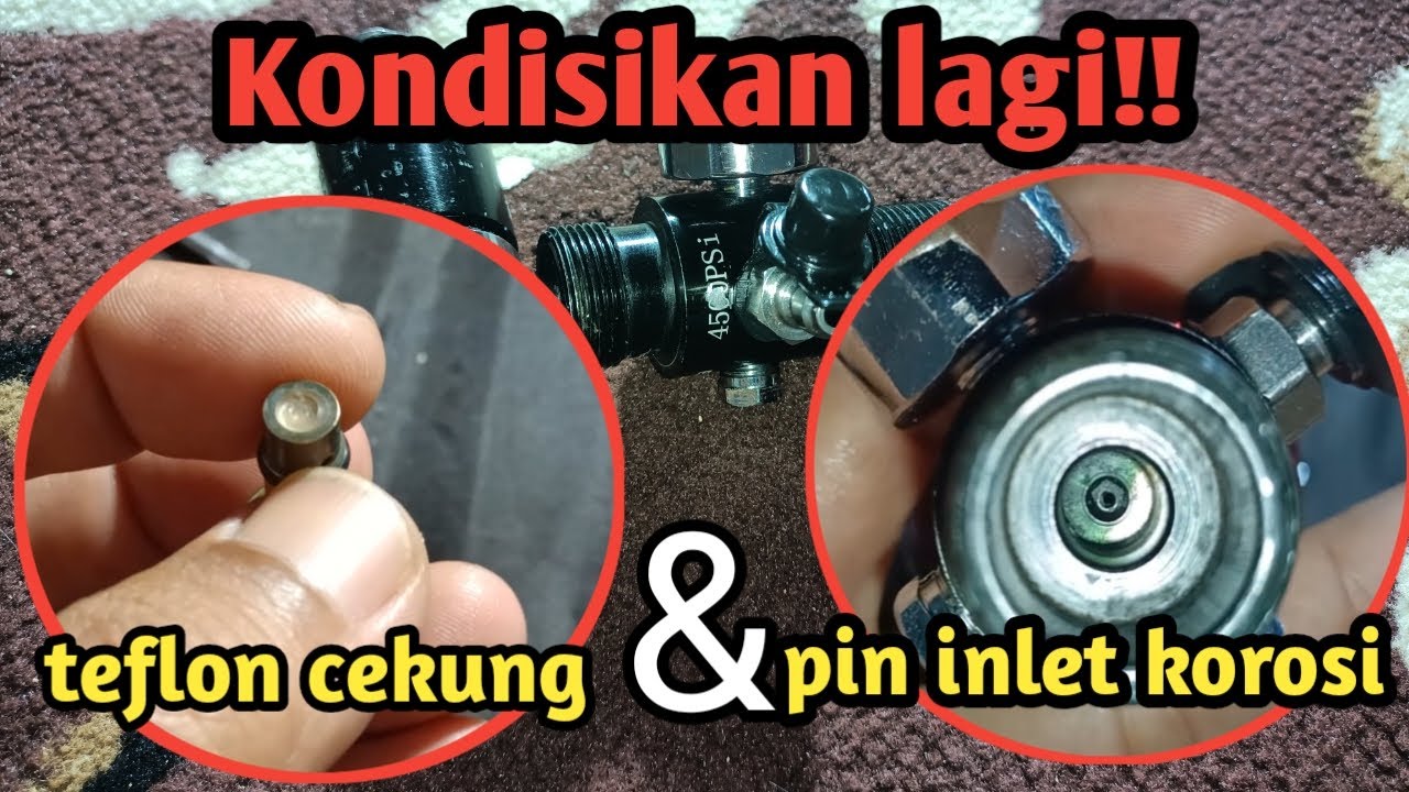 cara ganti teflon piston dan haluskan inlet regulator paintball!!
